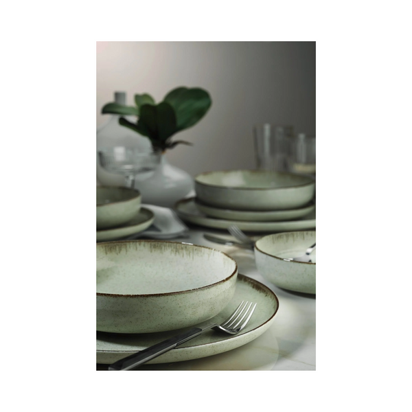 Sage Green Stoneware Dinnerware Set – 12 Piece - Karrari