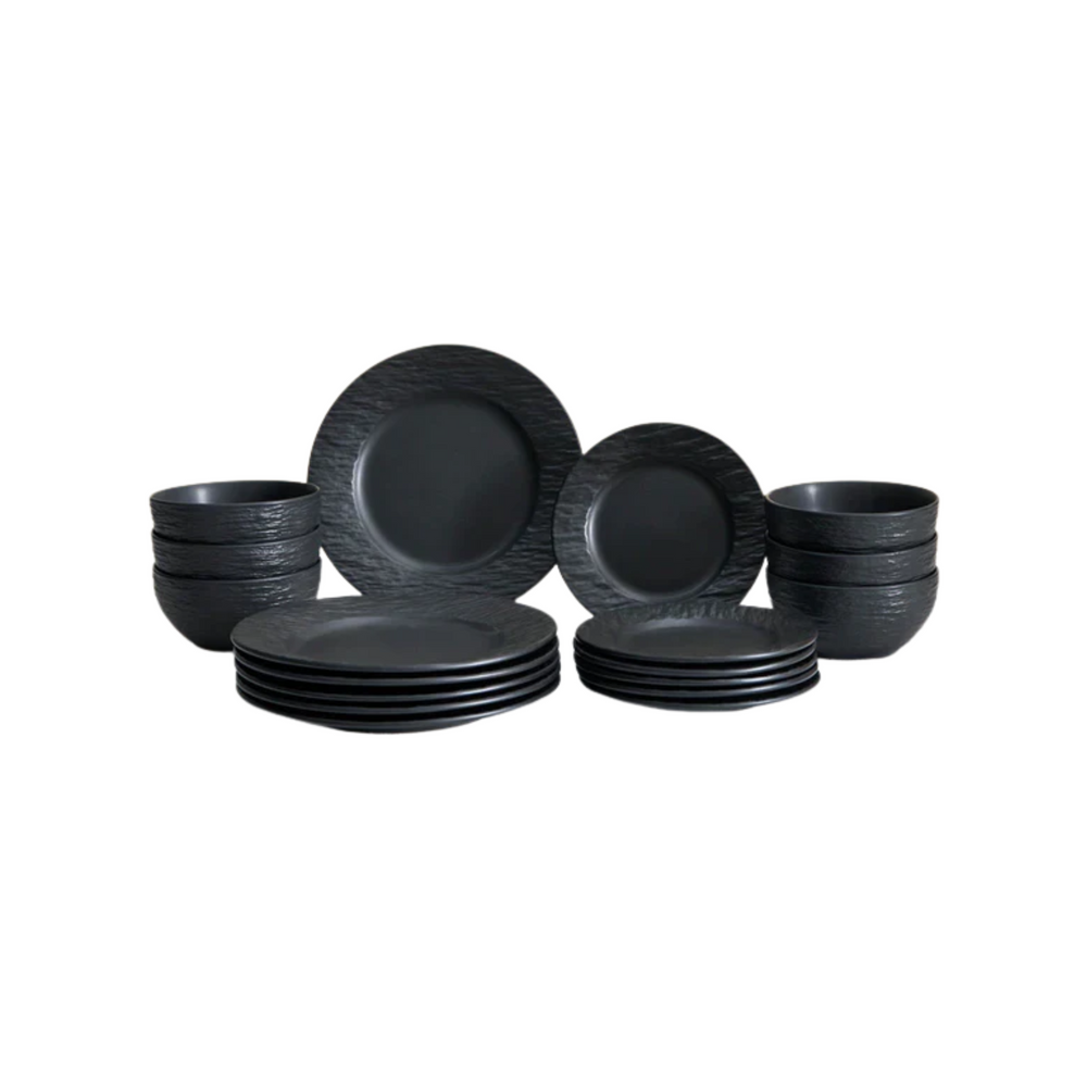 Karaca Solem Embossed Stoneware Dinner Set – 18 Piece - Karrari
