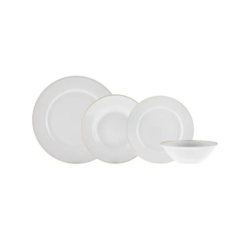 Karaca Rebeca Porcelain Dinner Set – 24 Piece, Gold - Karrari