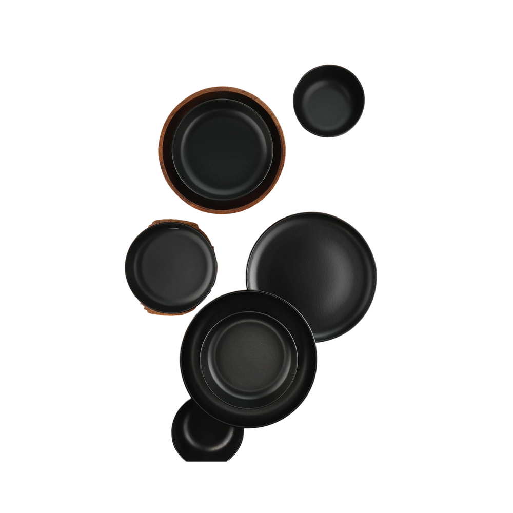 Matte Black Stoneware Dinnerware Set – 12 Piece - Karrari