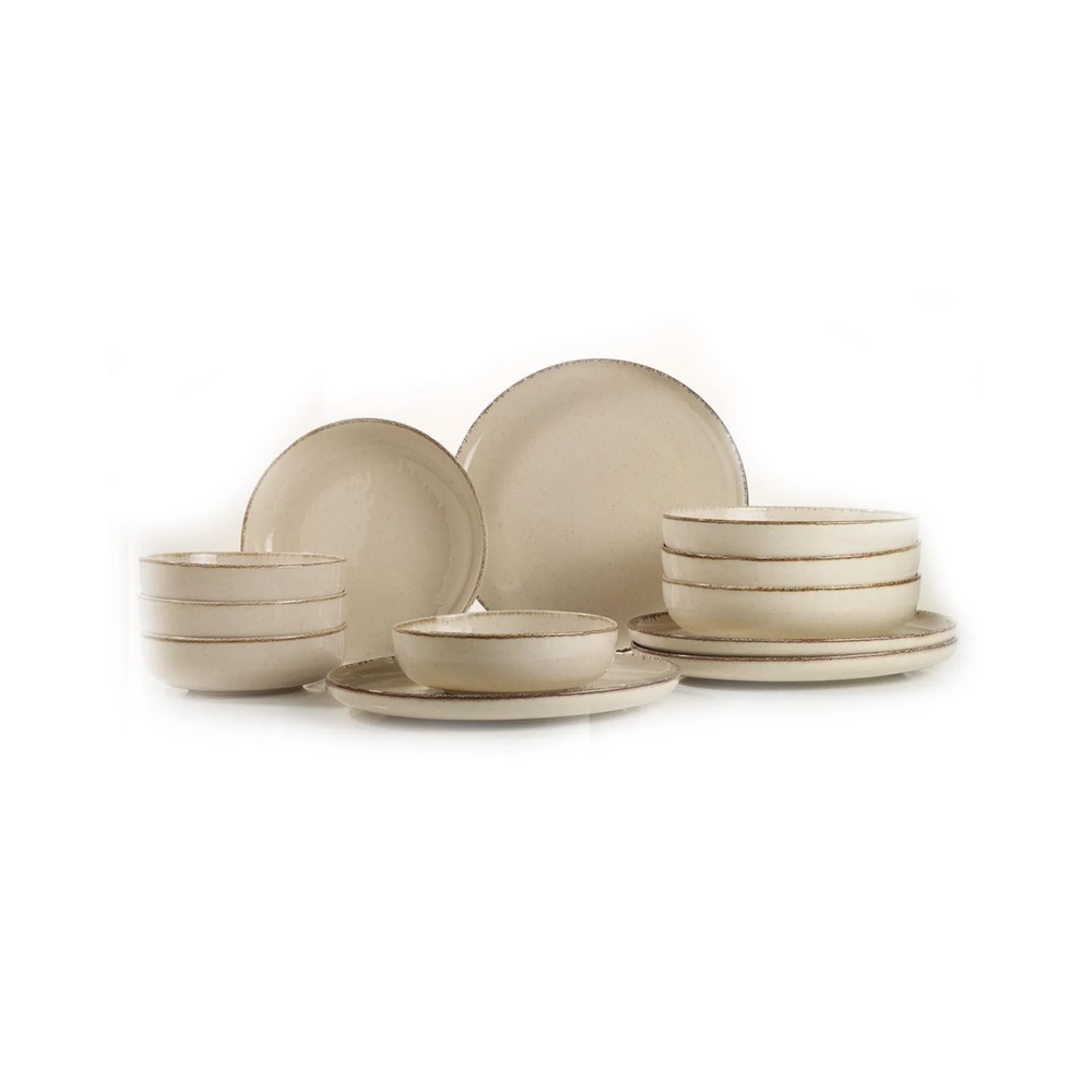 Loods Cream 12-Piece Porcelain Dinner Set - Karrari