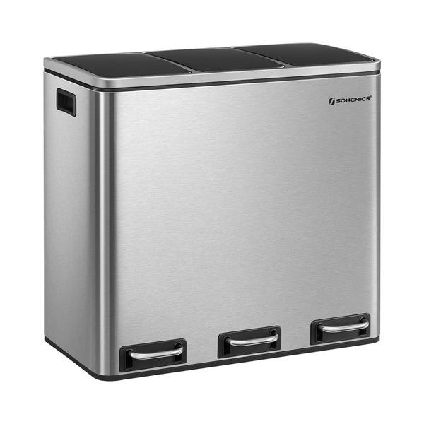 Triple Kitchen Trash Can 3×4.8 Gal (Stainless Steel) - Karrari