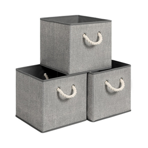 Set of 3 Fabric Storage Boxes with Handles (No Lid) - Karrari