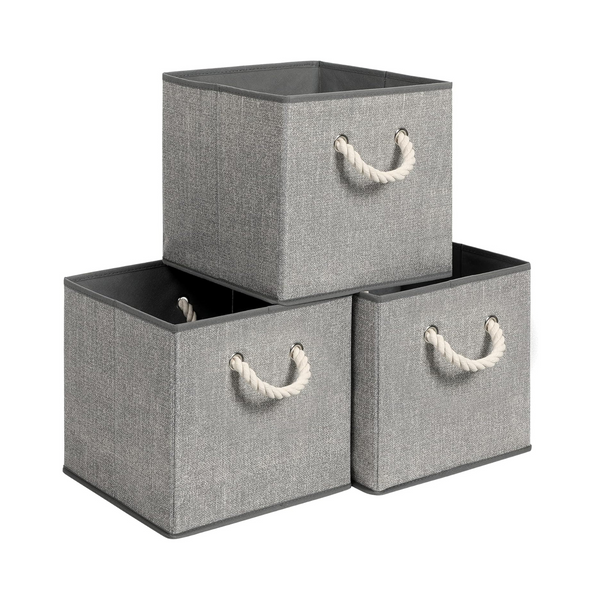 Set of 3 Fabric Storage Boxes with Handles (No Lid) - Karrari