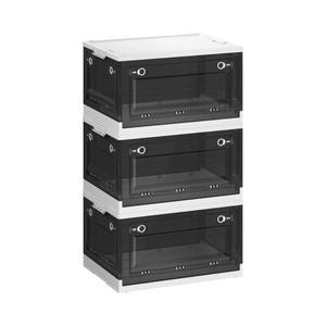 Set of 3 Plastic Storage Boxes with Wheels (44L) - Karrari