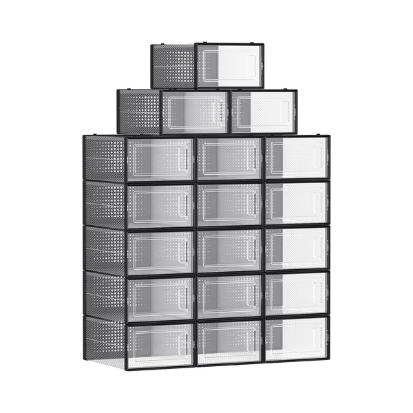 Pack of 18 Stackable Shoe Storage Boxes - Karrari