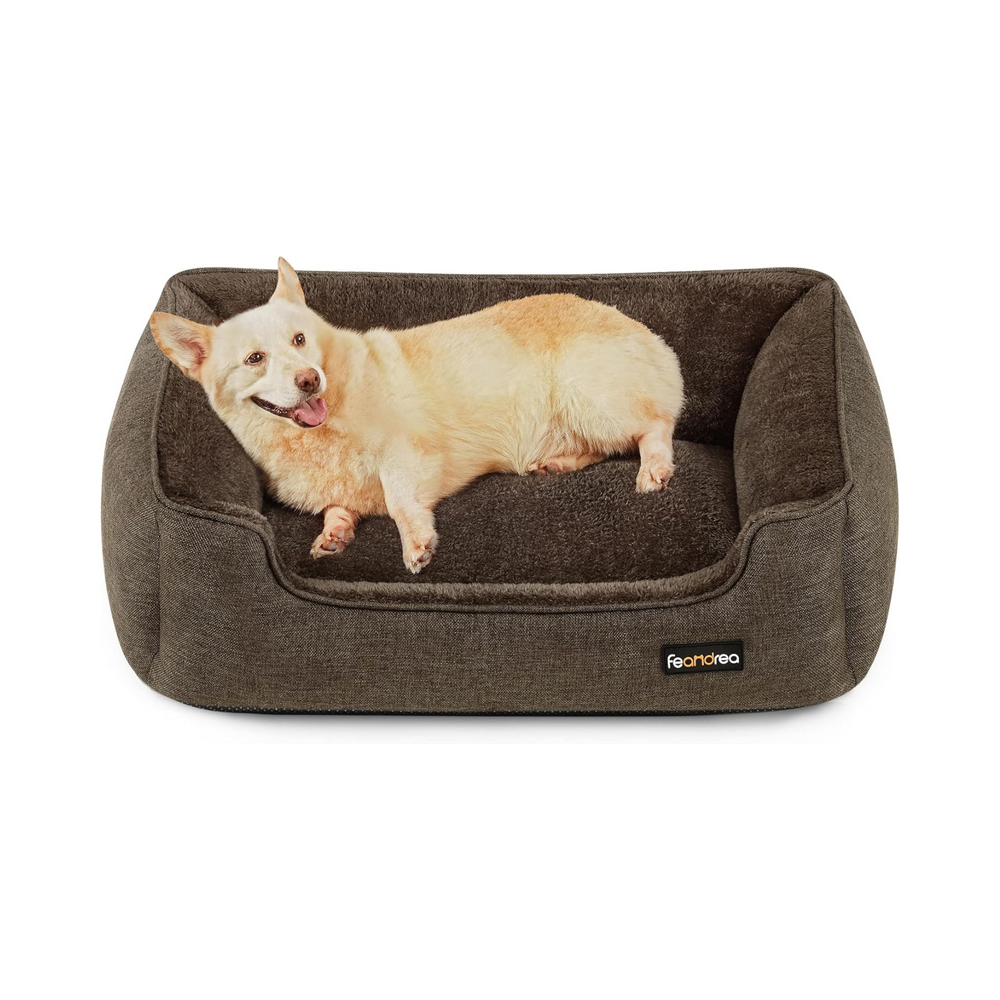 Linen-Look Dog Sofa Bed with Washable Cover - Karrari