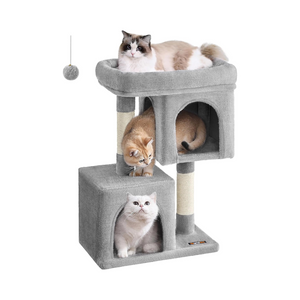 Cat Tree Tower with Perch, 2 Caves & Scratching Posts - Karrari