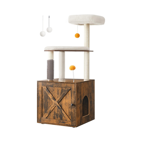 2-in-1 Cat Tree Tower with Litter Box Enclosure - Karrari