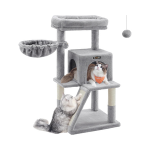 Light Grey Cat Tree Tower with Widened Perch - Karrari