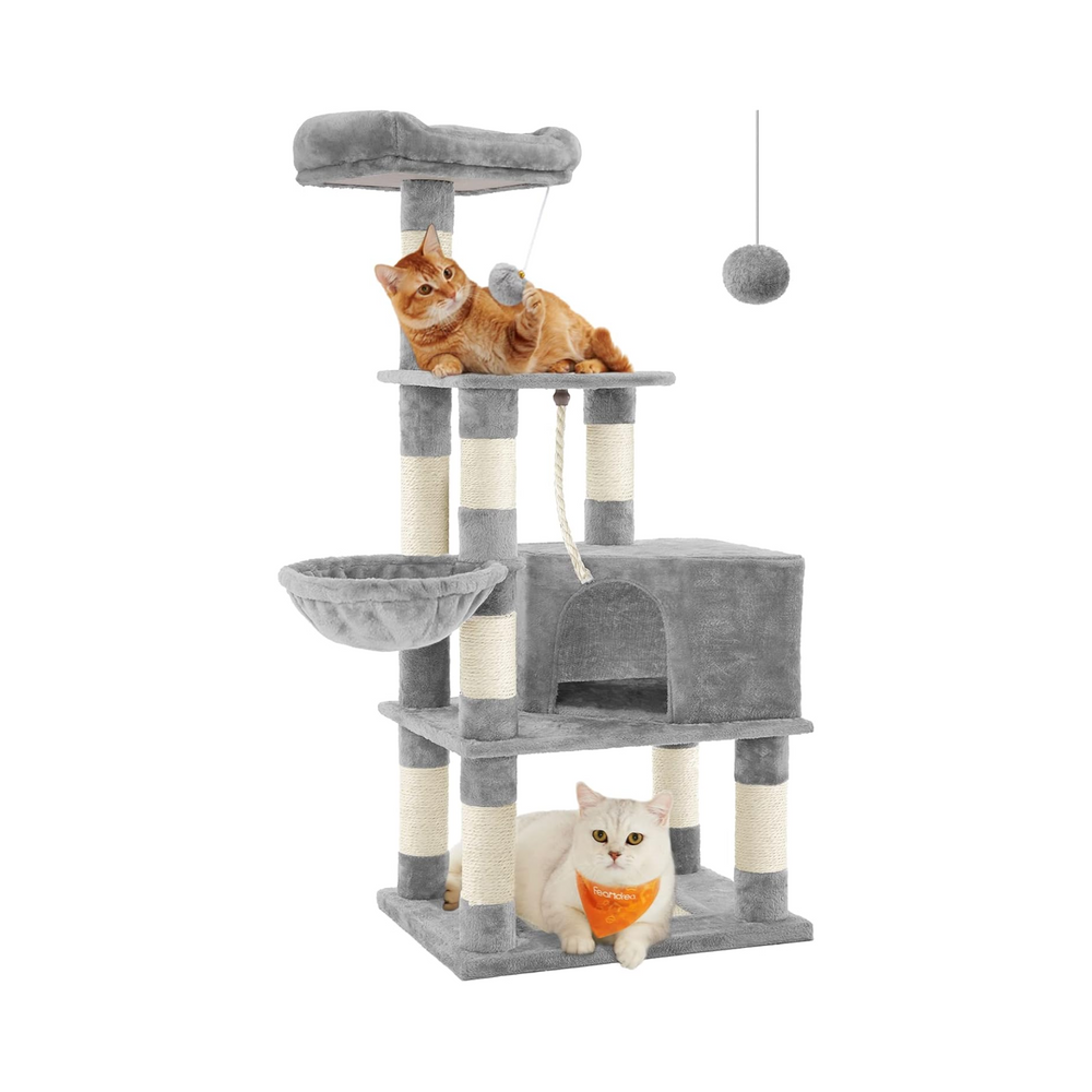 Light Grey Multi-Level Cat Tower - Scratching Posts - Karrari