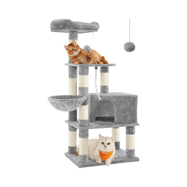 Light Grey Multi-Level Cat Tower - Scratching Posts - Karrari