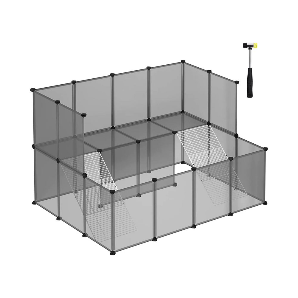 Modular Small Animal Enclosure Fence (Grey) - Karrari