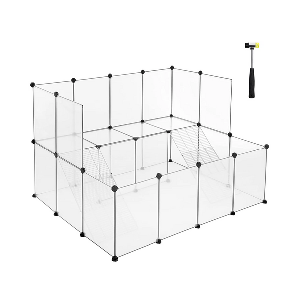 DIY Guinea Pig Playpen Hutch Cage (White) - Karrari