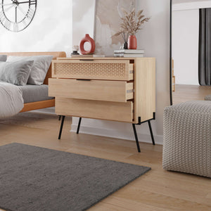 Naive Oak Finish Wooden Dresser - Karrari