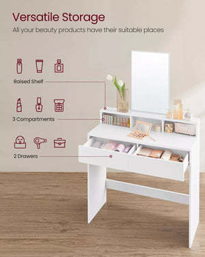 Dressing Table – Large Mirror, Drawers & Compartments - Karrari