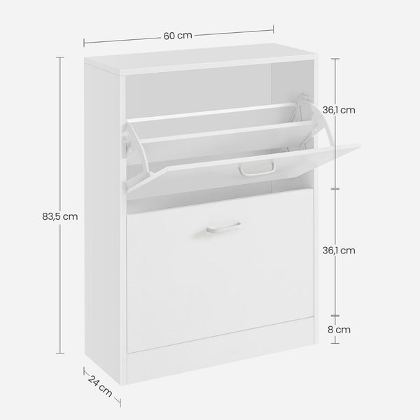 Shoe Cabinet with 2 Flip Doors (Fits 8–12 Pairs) - Karrari