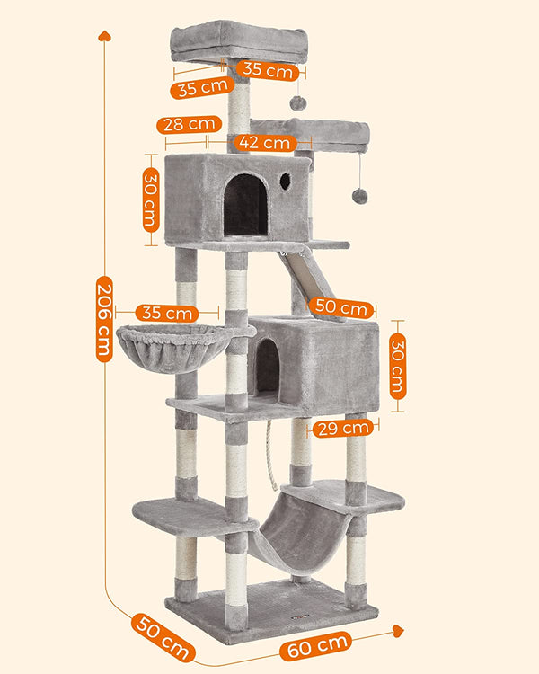 Large Cat Tree Tower with 13 Scratching Posts - Karrari