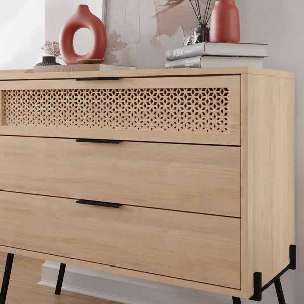 Naive Oak Finish Wooden Dresser - Karrari