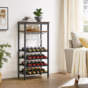 20-Bottle Wine Rack with Glass Holder - Karrari