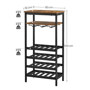 20-Bottle Wine Rack with Glass Holder - Karrari