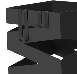 Square Metal Umbrella Stand with Hooks & Drip Tray - Karrari
