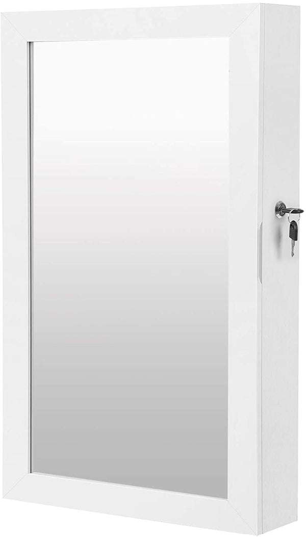 Lockable Wall-Mounted Jewellery Cabinet with Mirror - Karrari