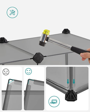 Plastic Panel Enclosure - Floor Tiles for Small Pets (Grey) - Karrari