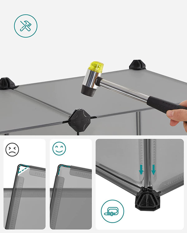 Plastic Panel Enclosure - Floor Tiles for Small Pets (Grey) - Karrari