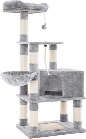 Light Grey Multi-Level Cat Tower - Scratching Posts - Karrari