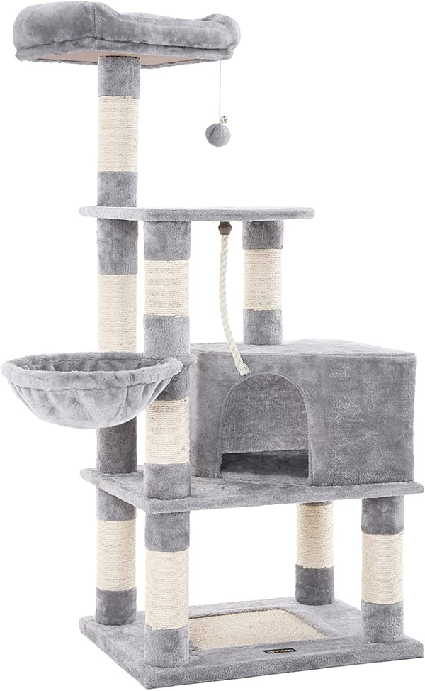 Light Grey Multi-Level Cat Tower - Scratching Posts - Karrari