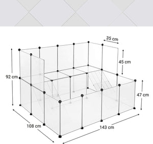 DIY Guinea Pig Playpen Hutch Cage (White) - Karrari