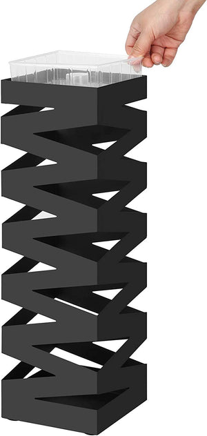 Square Metal Umbrella Stand with Hooks & Drip Tray - Karrari