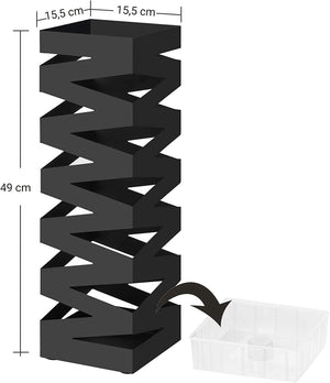 Square Metal Umbrella Stand with Hooks & Drip Tray - Karrari