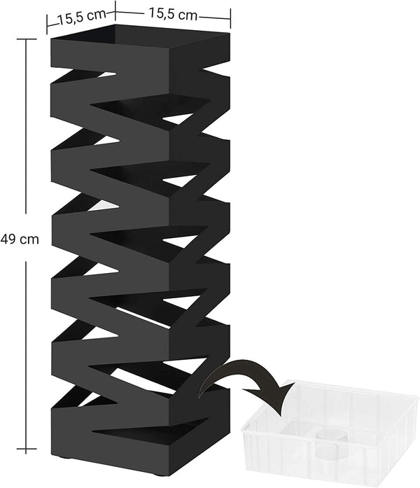 Square Metal Umbrella Stand with Hooks & Drip Tray - Karrari