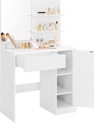 Dressing Table with Mirror, Drawer & Storage - Karrari