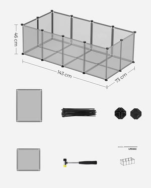 Plastic Panel Enclosure - Floor Tiles for Small Pets (Grey) - Karrari