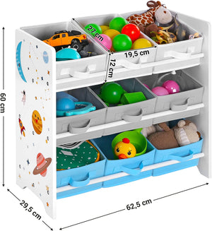 Kids Storage Shelf with 9 Fabric Boxes - Karrari