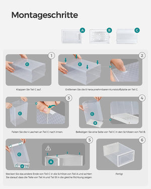 Set of 8 Medium Stackable Shoe Storage Boxes - Karrari