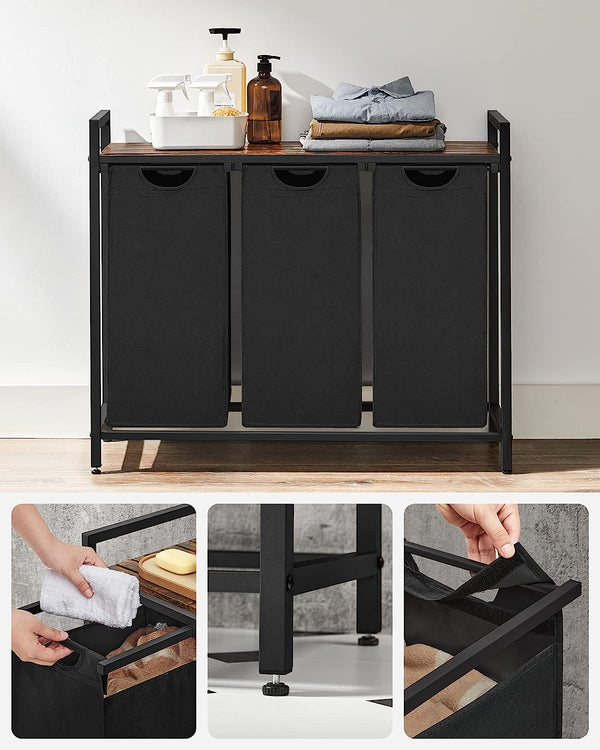 Laundry Basket with 3 Removable Liner Bags - Karrari