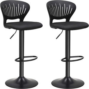 Set of 2 Adjustable Bar Stools - Crown Backrests - Karrari