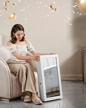 Lockable Wall-Mounted Jewellery Cabinet with Mirror - Karrari