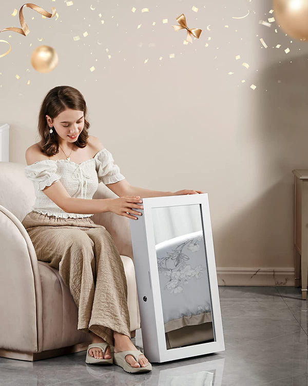 Lockable Wall-Mounted Jewellery Cabinet with Mirror - Karrari