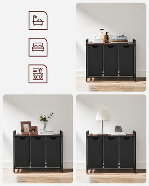 Laundry Basket with 3 Removable Liner Bags - Karrari