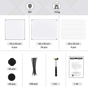 DIY Guinea Pig Playpen Hutch Cage (White) - Karrari