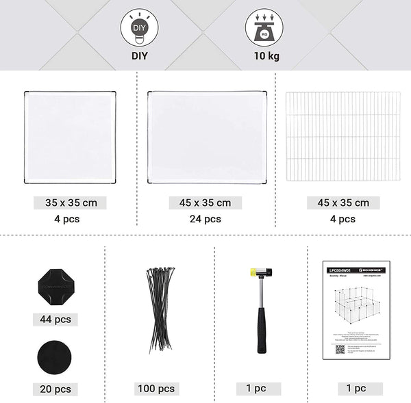 DIY Guinea Pig Playpen Hutch Cage (White) - Karrari