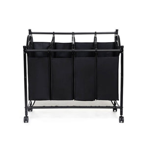 Rolling Laundry Sorter - 4 Removable Bags (4×35L) - Karrari