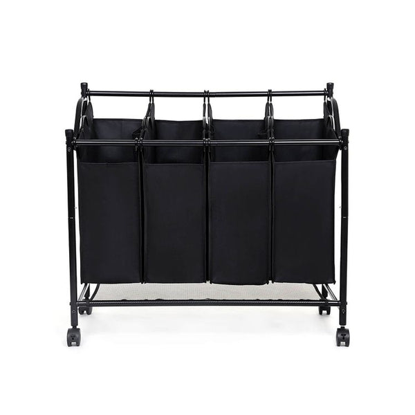 Rolling Laundry Sorter - 4 Removable Bags (4×35L) - Karrari
