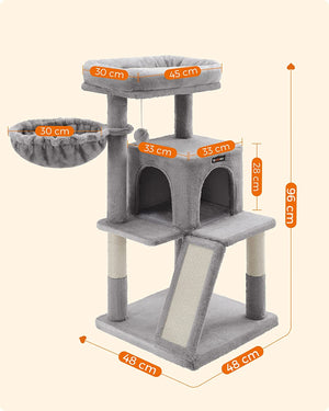 Light Grey Cat Tree Tower with Widened Perch - Karrari