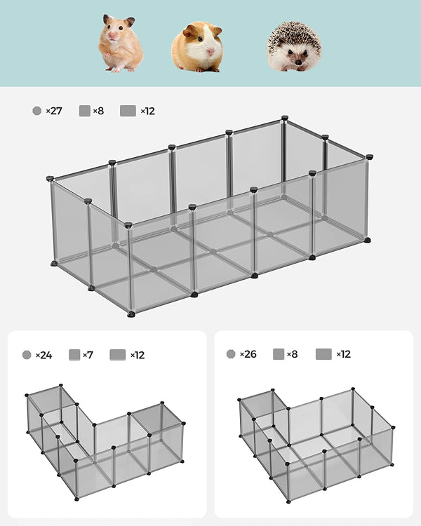 Plastic Panel Enclosure - Floor Tiles for Small Pets (Grey) - Karrari